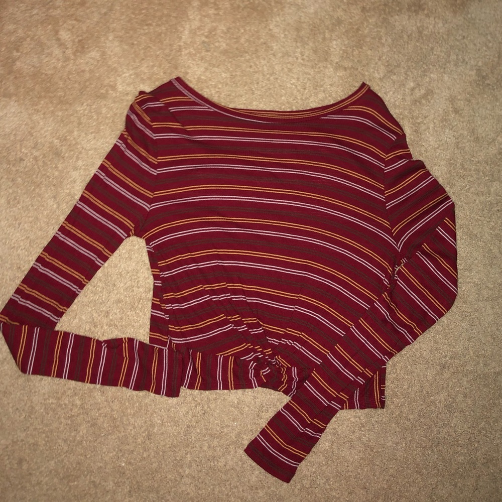 cropped striped shirt